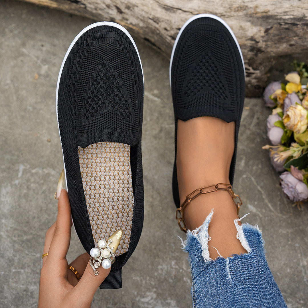 Damen Atmungsaktive Slip-On Freizeitschuhe mit komfortablem Absatz