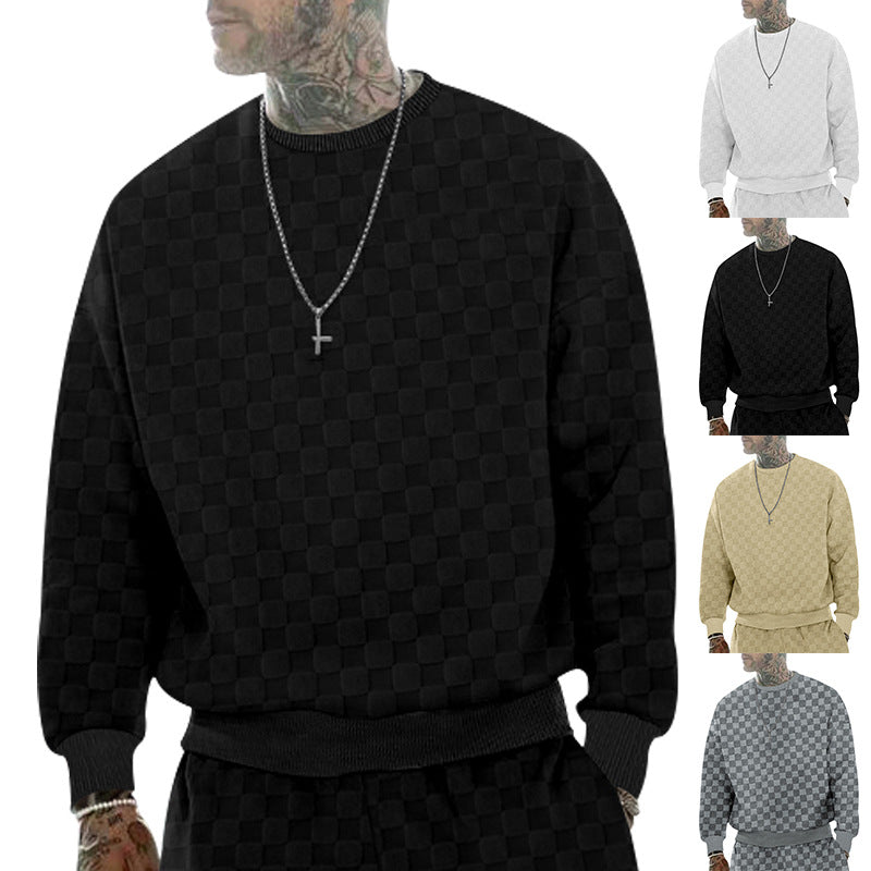 Herren lässiger oversized Sweatshirt mit strukturiertem Design
