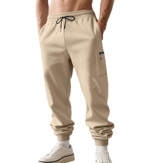 Herren lässige Jogginghose mit Cargo-Reißverschlusstasche, elastischem Bund und gerippten Bündchen Shop Nory