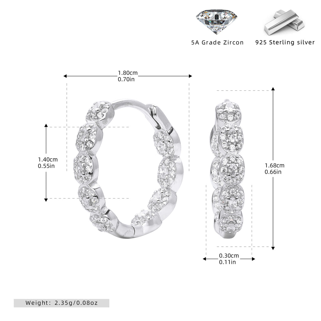 Damen Ohrhänger mit luxuriösen Zirkon-Akzenten aus 925 Sterlingsilber Shop Nory
