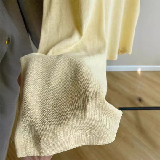 Damen Lässiges Langarmshirt mit V-Ausschnitt Shop Nory
