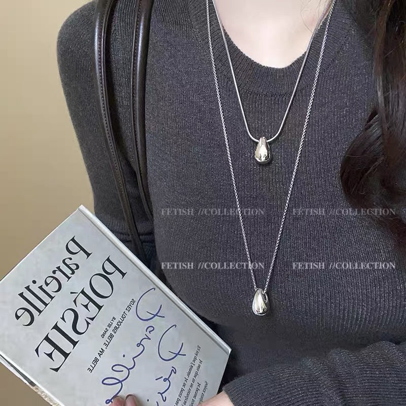 Damen Halskette mit tropfenförmigem Anhänger und elegantem Schliff Shop Nory