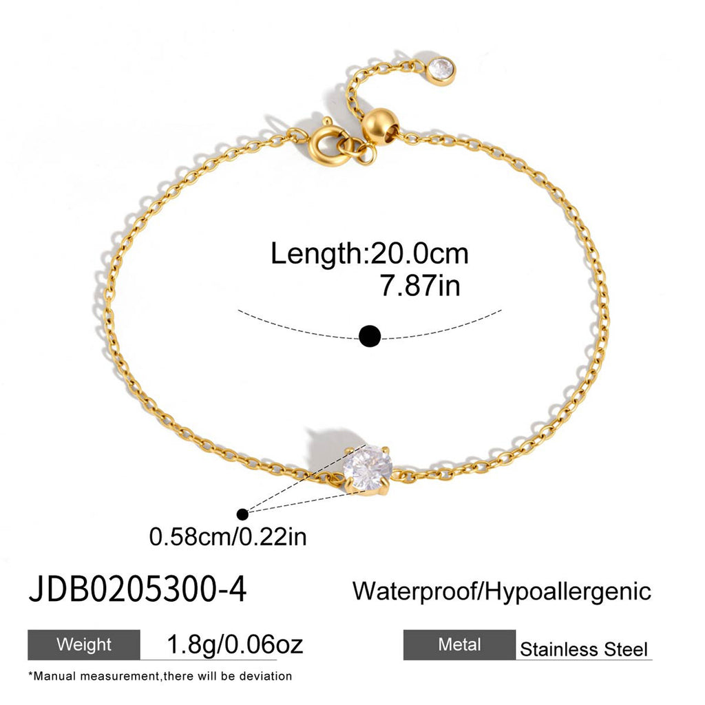 Damen Fußkettchen mit funkelndem Zirkonia und hypoallergenem Edelstahl Shop Nory