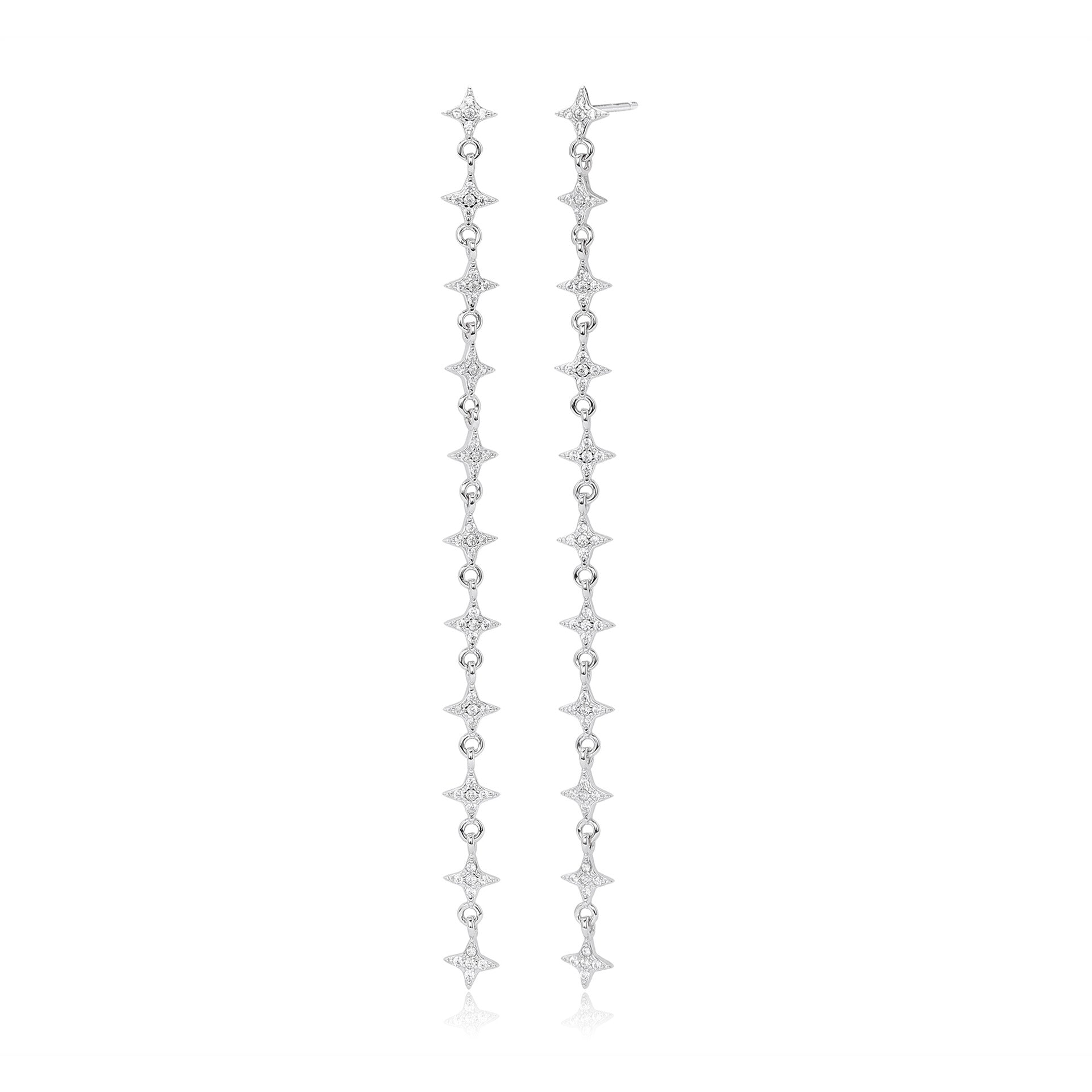 Damen Ohrhänger mit funkelnden Zirkon-Sternen aus hochwertigem 925 Sterling Silber Shop Nory