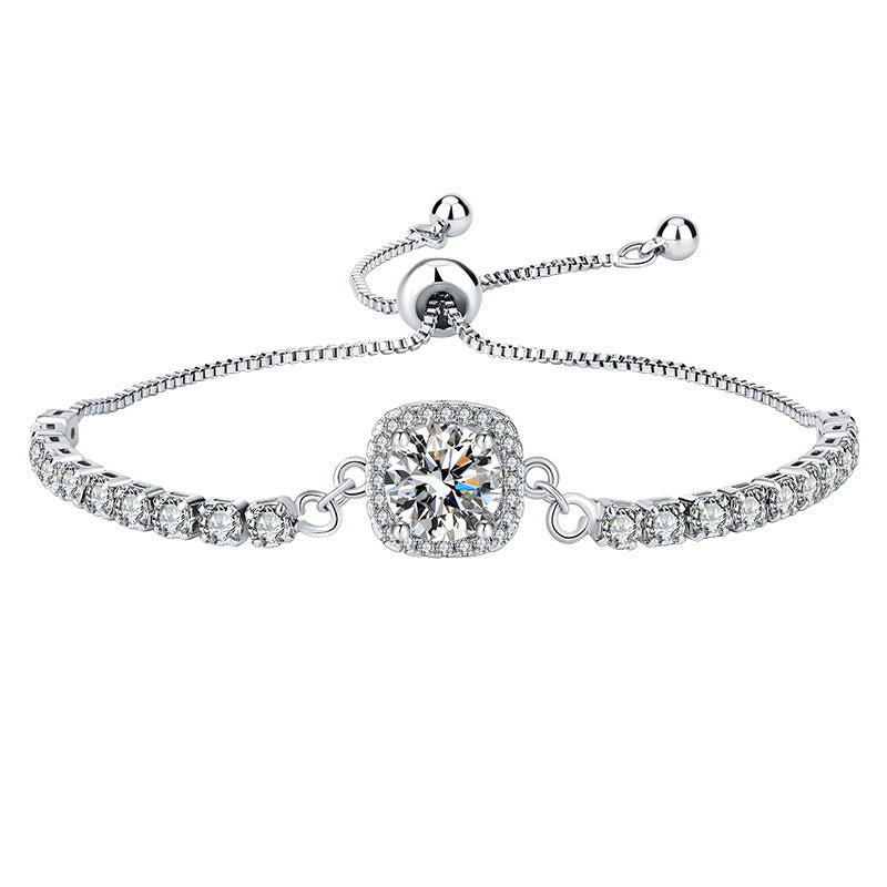 Filigranes Armband mit Funkelnder Kristallblüte