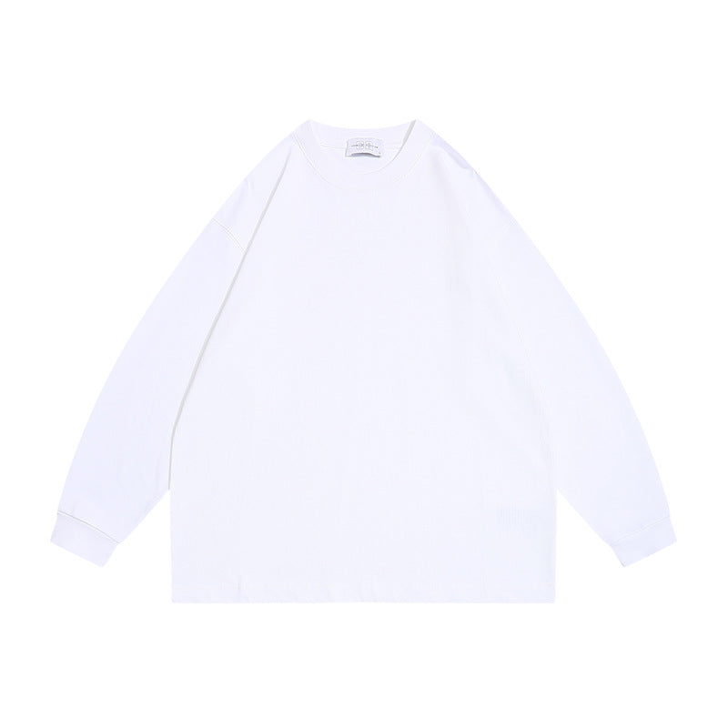 Unisex Oversize-Langarmshirt aus schwerer Baumwollmischung mit Rundhalsausschnitt und gerippten Bündchen Shop Nory