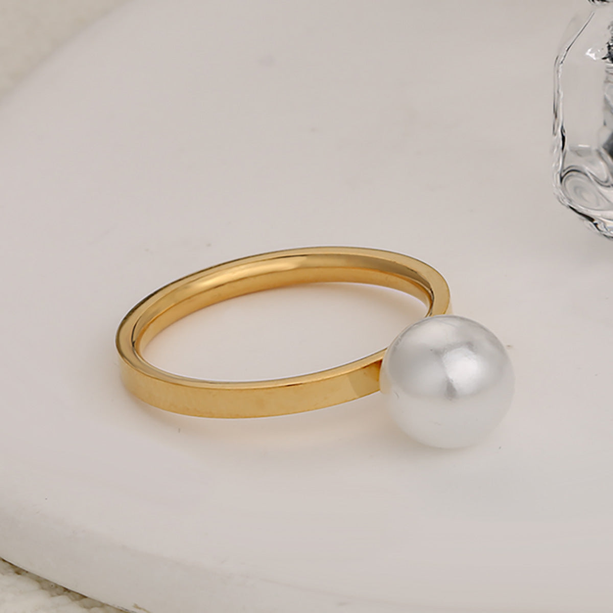 Damen Eleganter Ring mit Perle Shop Nory