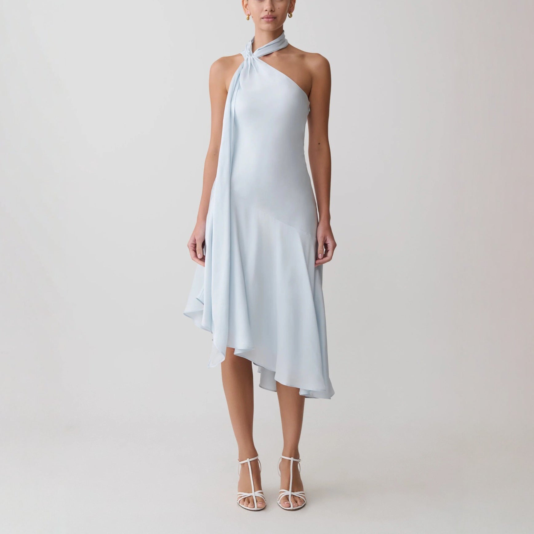 Damen asymmetrisches Schlussteil Kleid mit schmalem Träger Shopnory