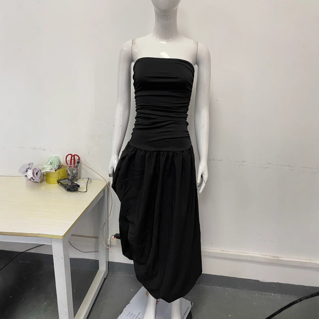 Damen Abendkleid mit figurbetontem Oberteil und asymmetrischem Rock