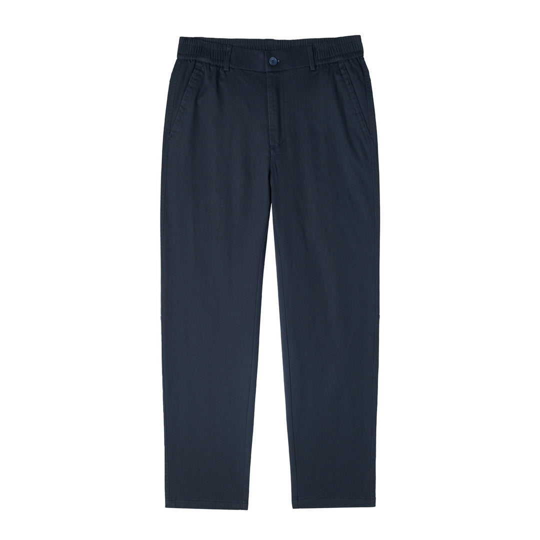 Herren Konisch zulaufende Baumwoll-Chinohose mit elastischem Bund und klassischen Eingrifftaschen Shop Nory