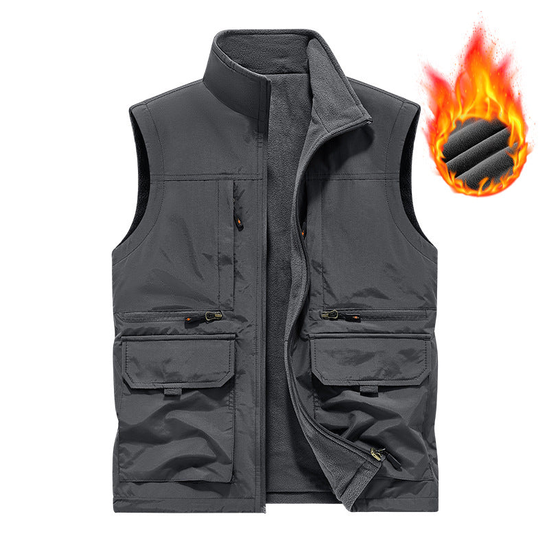 Herren Gefütterte Utility‑Weste mit wärmendem Fleece‑Innenfutter, winddicht & Multifach‑Taschen Shop Nory