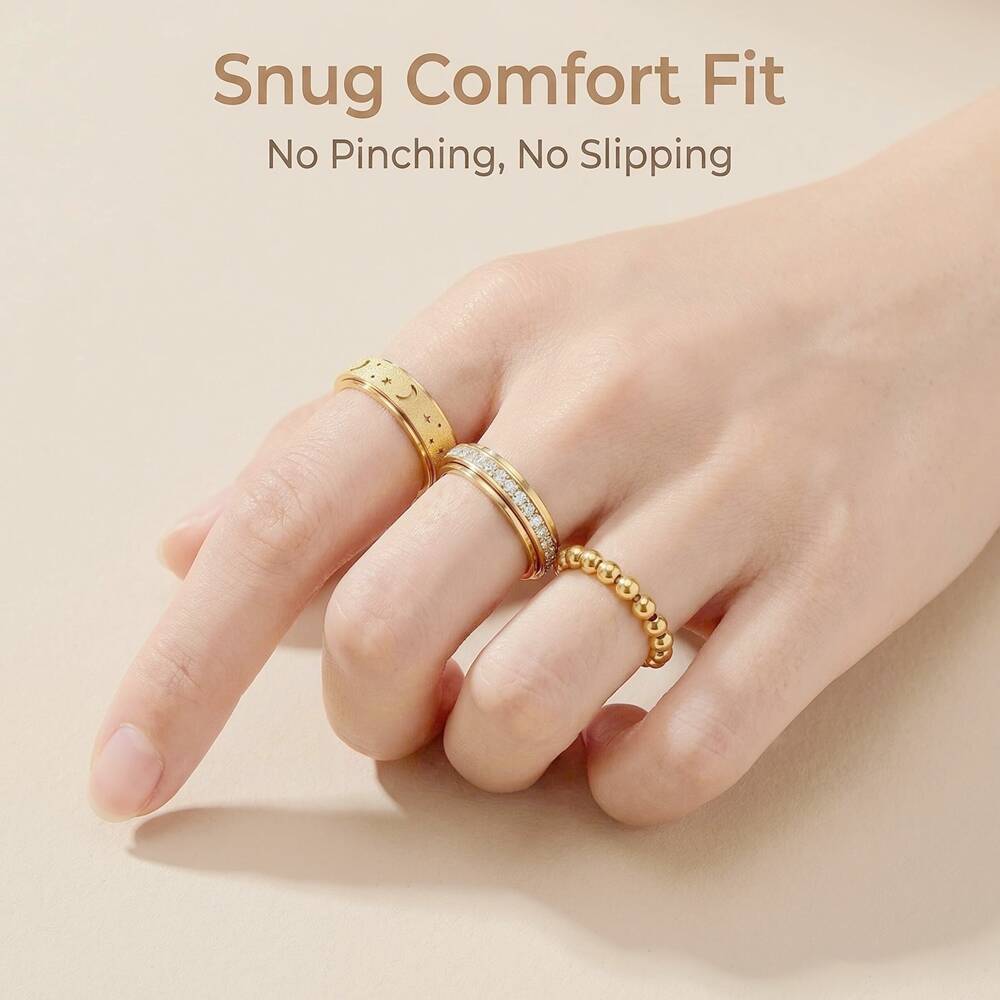 Herren Ring mit kreativen Schwarz-Weiß-Karomuster und goldener Verzierung Shop Nory