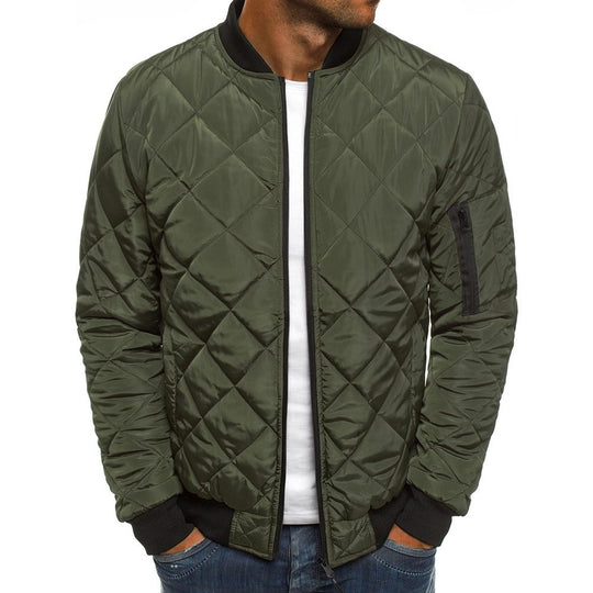 Herren leichte gesteppte Blousonjacke mit Diamantstepp, elastischen Rippbündchen und Ärmel-Reißverschlusstasche Shop Nory