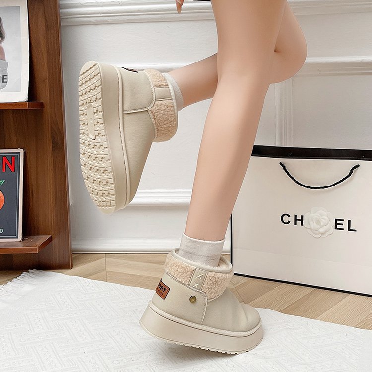 Damen Gefütterte Plateau-Stiefelette mit Teddykragen und Slip-On-Schaft Shop Nory