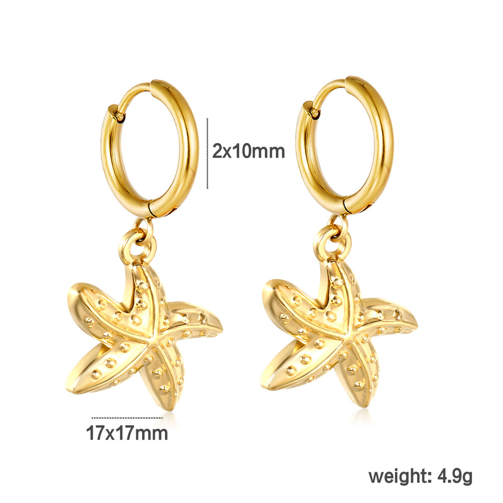 Damen Hängende Ohrstecker mit Muschel-Design und eleganter Goldbeschichtung Shop Nory