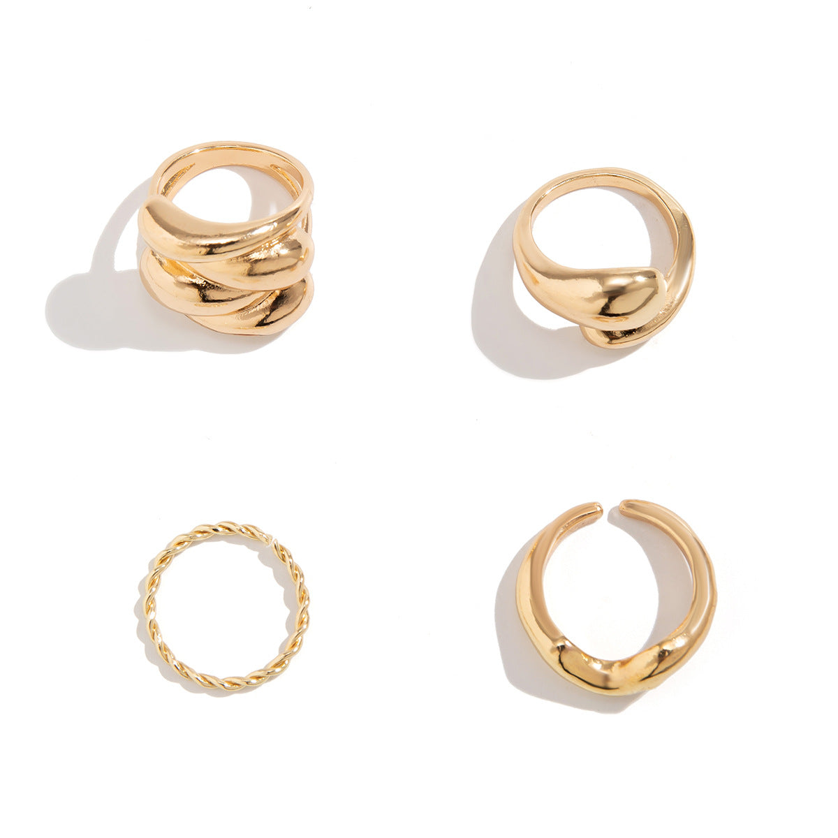Damen elegantes Ring-Set mit kunstvollem Design und verführerischem Glanz Shop Nory