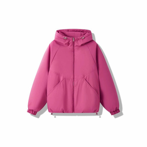 Damen Leicht wattierte Kapuzenjacke mit Raglanärmeln, elastischen Bündchen und verstellbarem Saum Shop Nory