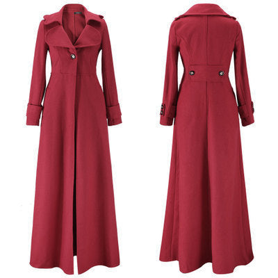 Damen Eleganter Langmantel mit klassischem Revers und modernen Akzenten