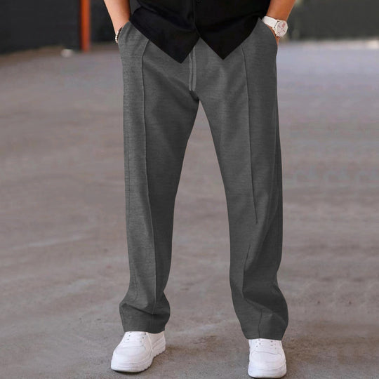 Herren Relaxed-Fit Freizeit-Hose mit Bügelfalte, Tunnelzug und Eingrifftaschen Shop Nory