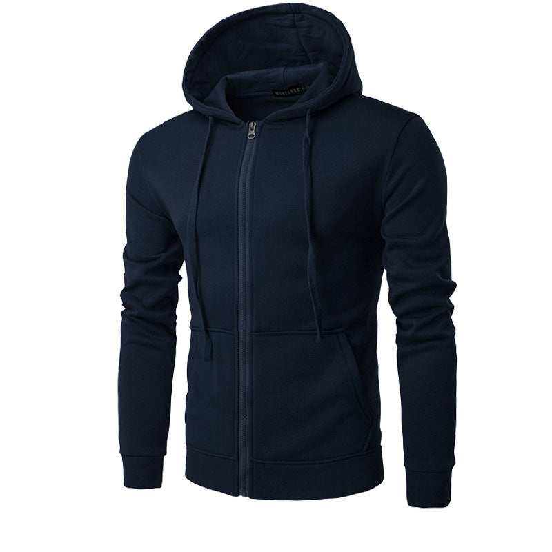 Herren nan schmal geschnittene Zip-Hoodie Jacke mit weichem Fleece-Innenfutter und Kängurutaschen Shop Nory