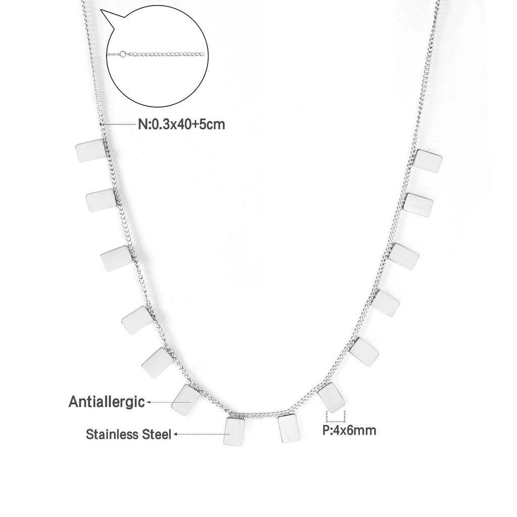 Damen elegante Goldplattierte Halskette mit geometrischen Anhängern Shop Nory