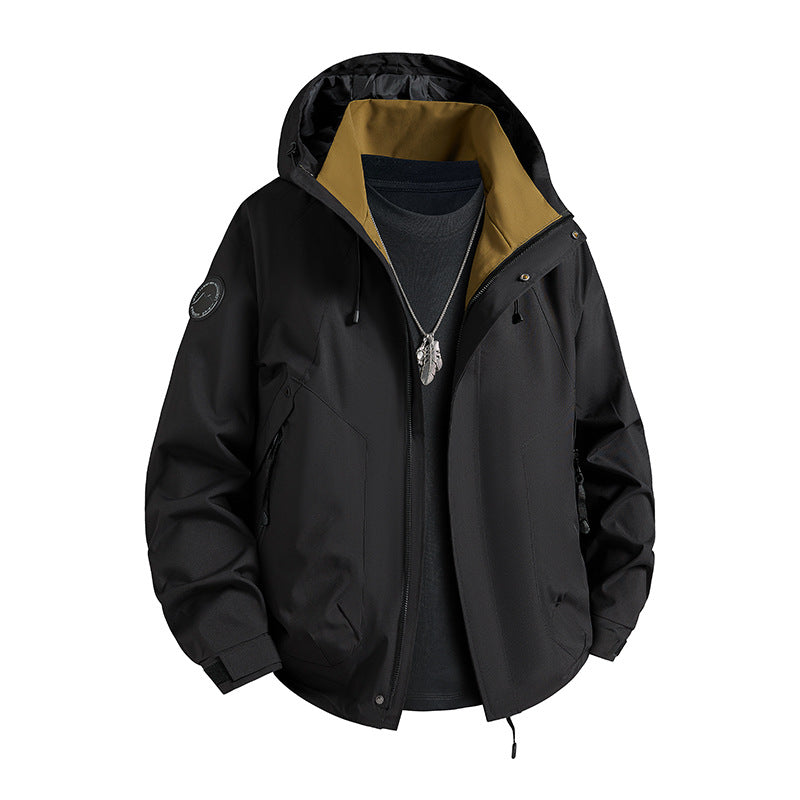 Herren wasserdichte Softshelljacke mit Kapuze und Fleece-Innenfutter Shop Nory