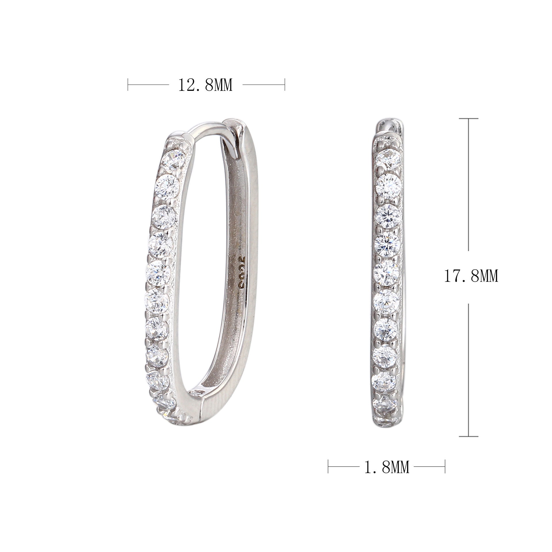 Damen Creolenohrringe mit funkelndem Zirkonbesatz Shop Nory