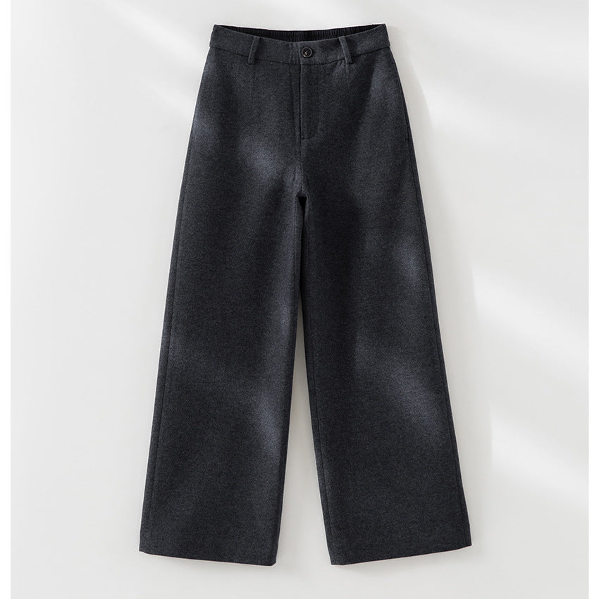 Damen Hochtaillierte Wollmix-Palazzohose mit geradem Bein und elastischem Rückenteil Shop Nory