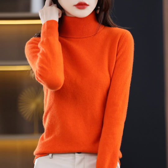 Damen Schmal geschnittener Rollkragenpullover aus kaschmirähnlichem Feinstrick mit softem Flor Shop Nory