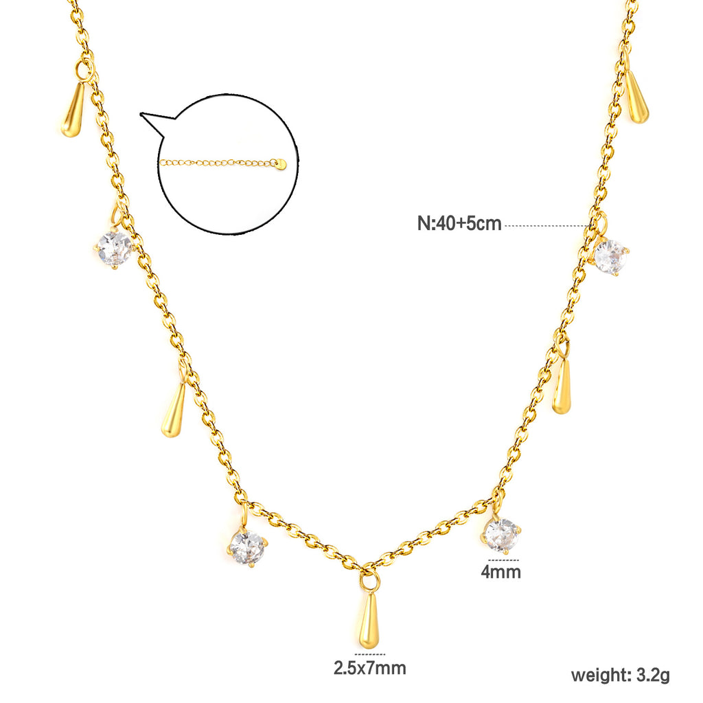Damen Halskette mit funkelndem Kreuz-Anhänger und eleganten Glasperlen Shop Nory