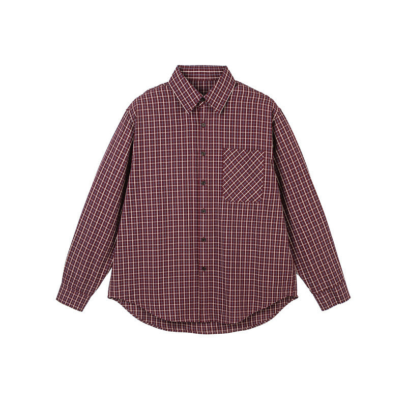 Herren Oversize Karo‑Hemd mit gerundetem Saum und diagonalem Brusttaschen‑Detail Shop Nory