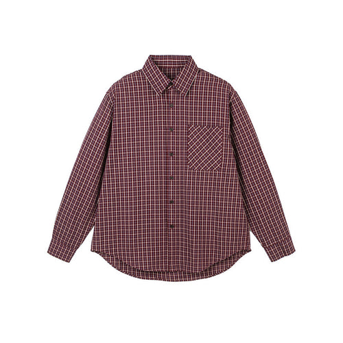 Herren Oversize Karo‑Hemd mit gerundetem Saum und diagonalem Brusttaschen‑Detail Shop Nory