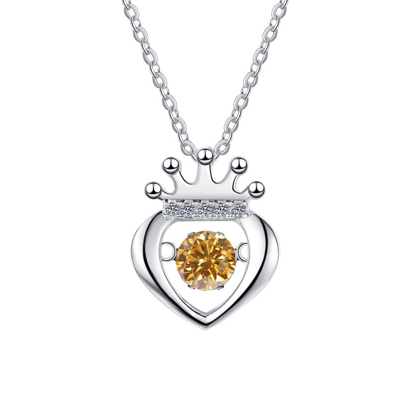 Damen Halskette mit herzförmigem Anhänger und Krone Shop Nory