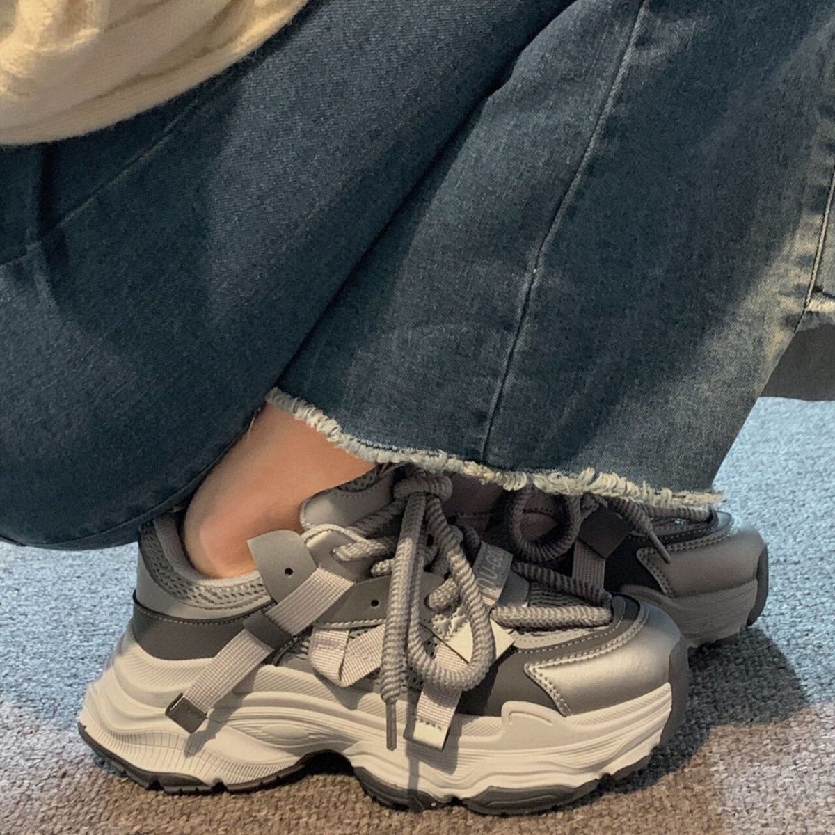 Damen Chunky-Sneaker mit atmungsaktiver Sohle und verstärktem Halt