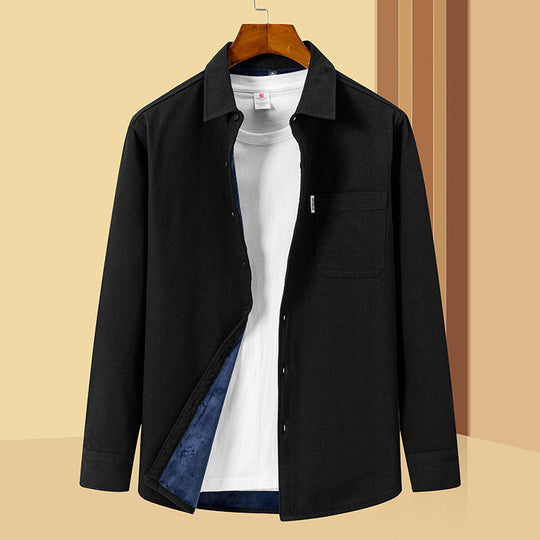 Herren Lässiges Utility-Overshirt aus Canvas mit Brusttasche und verstärkten Nähten Shop Nory