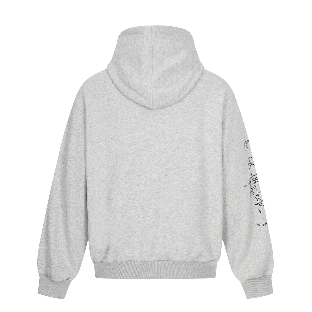 Herren Oversize Kapuzenpullover mit ornamentalem Kreuz‑Print und Nieten Shop Nory