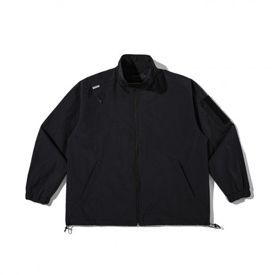 Unisex Leichte Technical-Utility Jacke mit Stehkragen, Reißverschlusstaschen und Kordelzugsaum Shop Nory