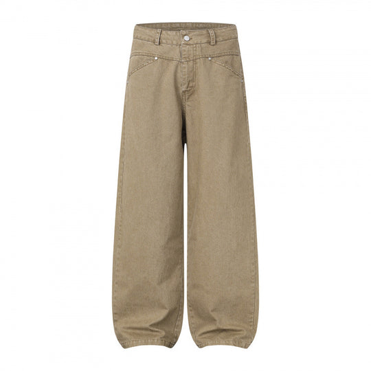 Damen Weite Highwaist Balloon-Jeanshose aus robustem Denim mit elastischem Knöchelsaum Shop Nory