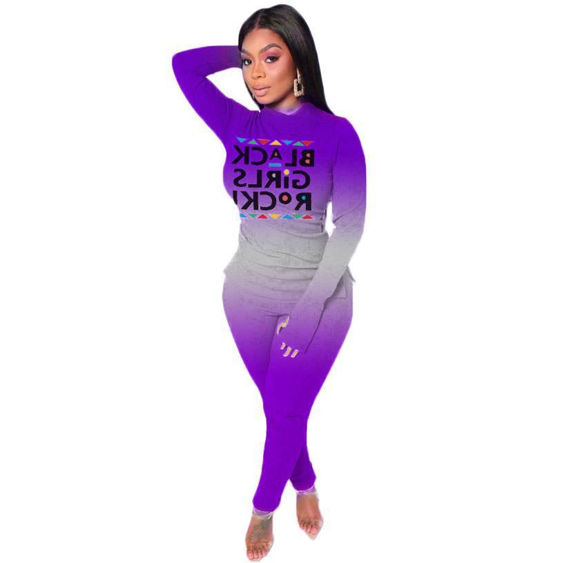 Damen Zweiteiliges Lounge-Set mit Statement-Print, Langarmshirt und Highwaist-Leggings Shop Nory