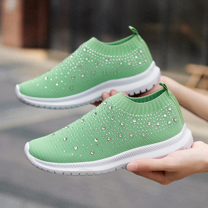 Damen Elastischer Sock-Sneaker mit Strass‑Nieten, atmungsaktivem Strickschaft und dämpfender Komfortsohle Shop Nory