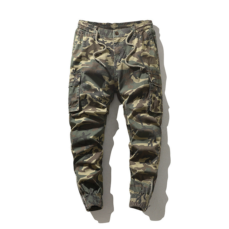 Herren Cargohhose im Joggerstil mit Camouflage‑Print, Elastischem Bund und Bündchen Shop Nory