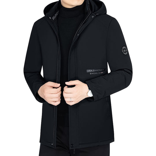 Herren Thermo-Winterkurzmantel mit luxuriösem Kunstfell-Innenfutter und Stehkragen Shop Nory