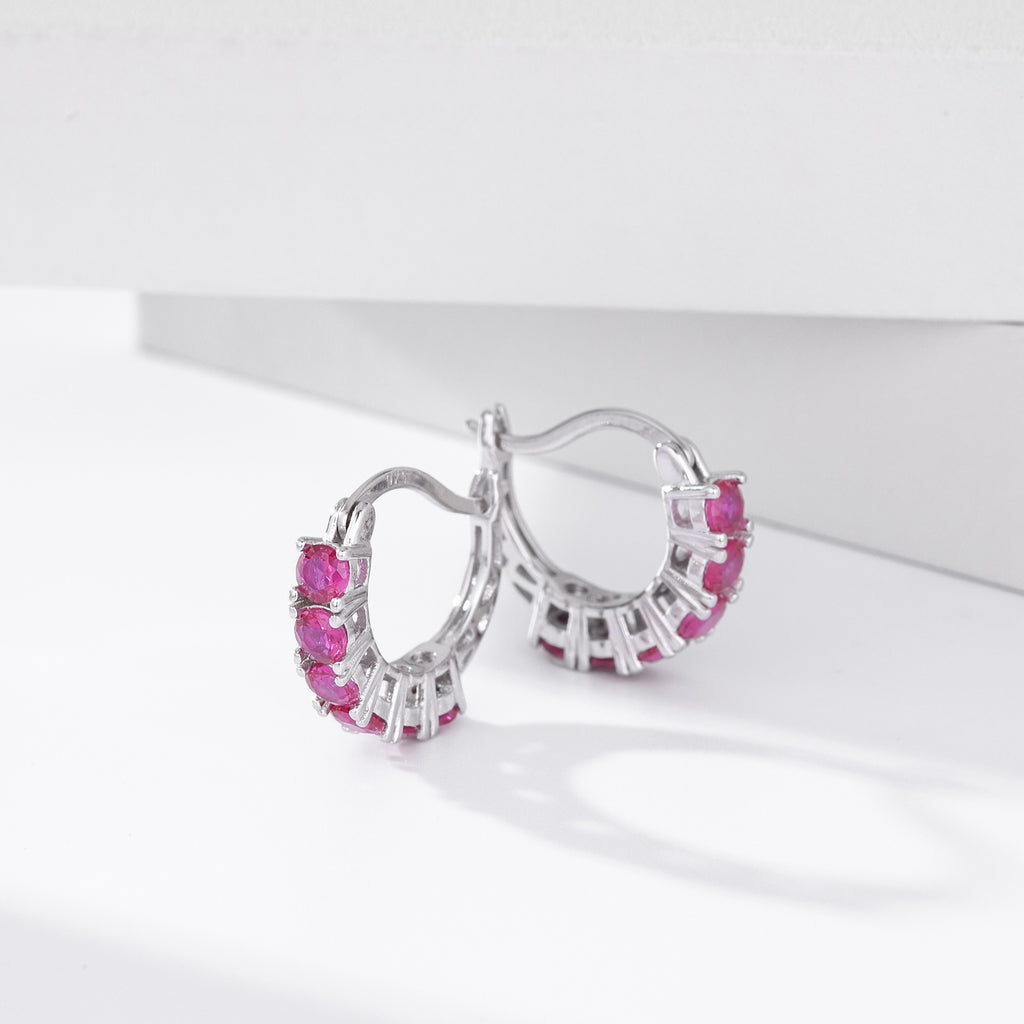 Damen Creolenohrringe mit funkelnden Zirkonsteinen aus hochwertigem 925 Sterling Silber Shop Nory