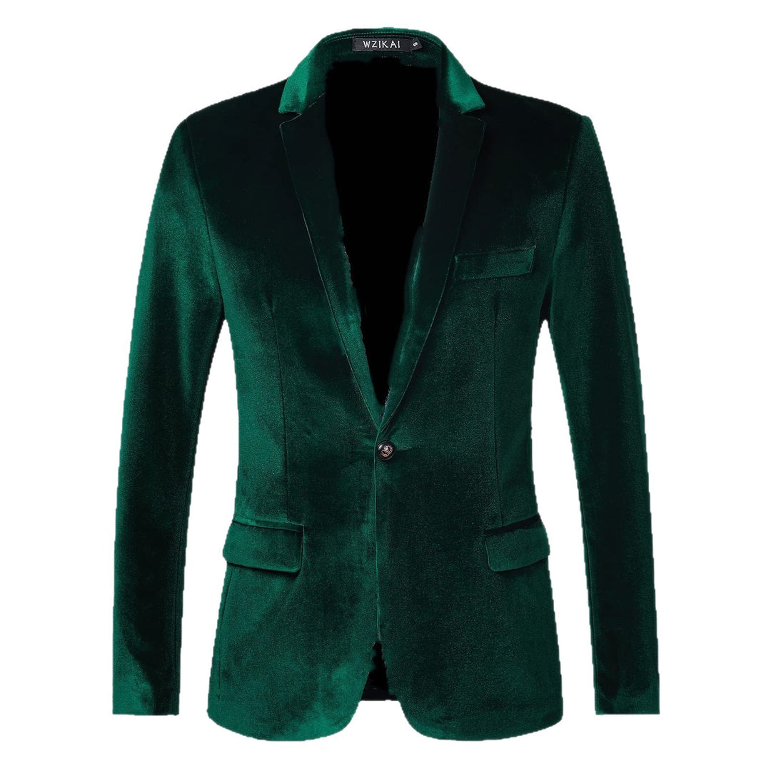 Herren maßgeschneidertes Samt-Sakko Slim Fit mit einreihiger Knopfleiste und Pattentaschen Shop Nory