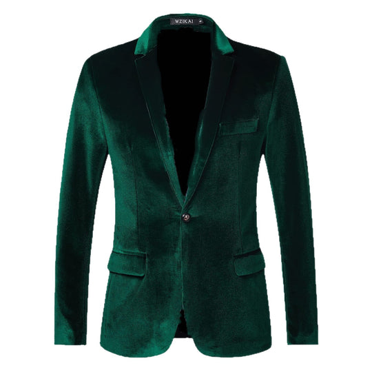 Herren maßgeschneidertes Samt-Sakko Slim Fit mit einreihiger Knopfleiste und Pattentaschen Shop Nory