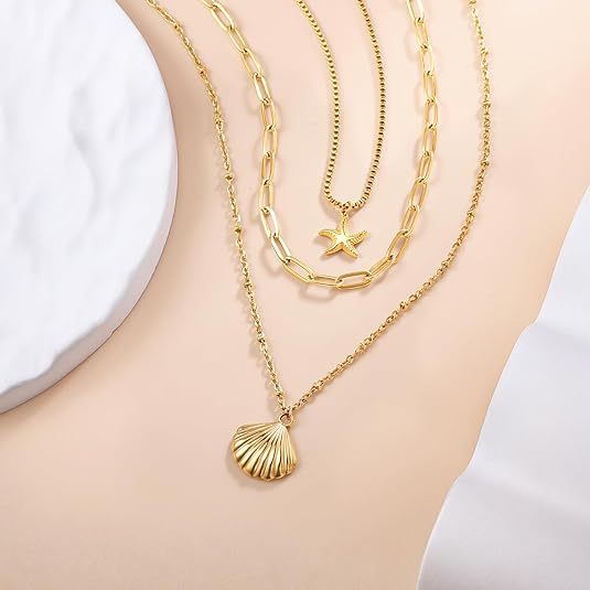 Damen mehrlagige Kette mit maritimen Anhängern Shop Nory