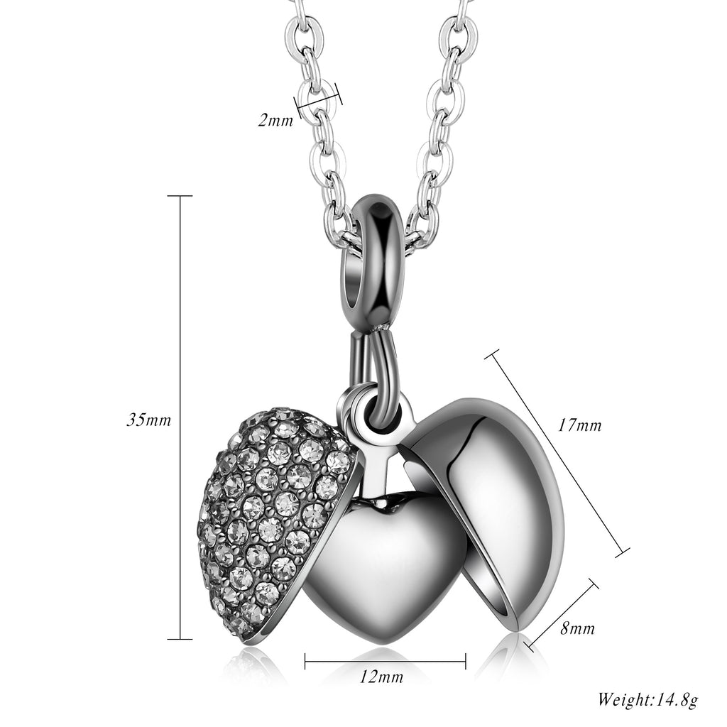 Damen Anhänger mit herzförmigem Medaillons-Design und glitzernden Kristallen Shop Nory