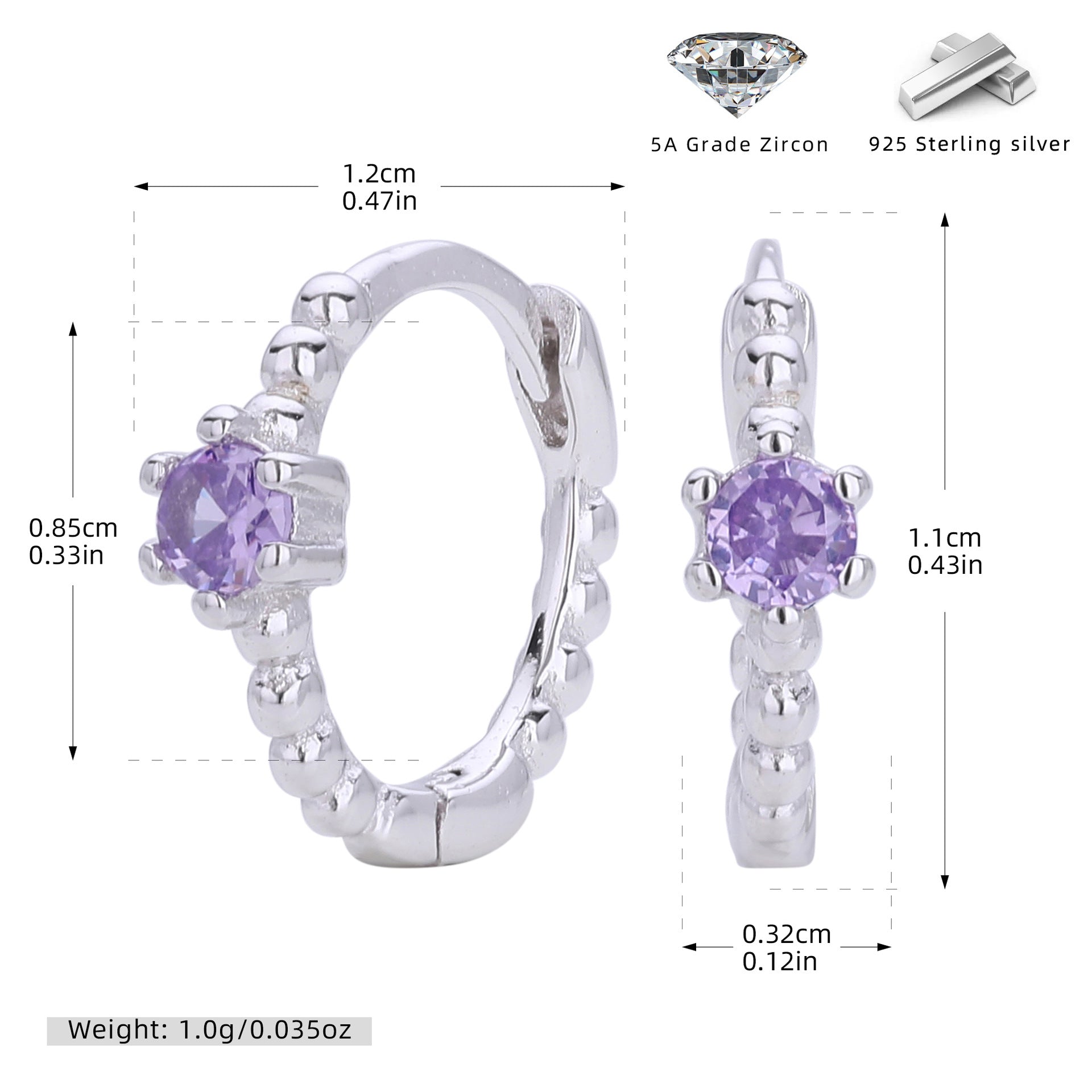 Damen Creolen mit funkelnden Zirkonstein-Akzenten und modernem Design Shop Nory