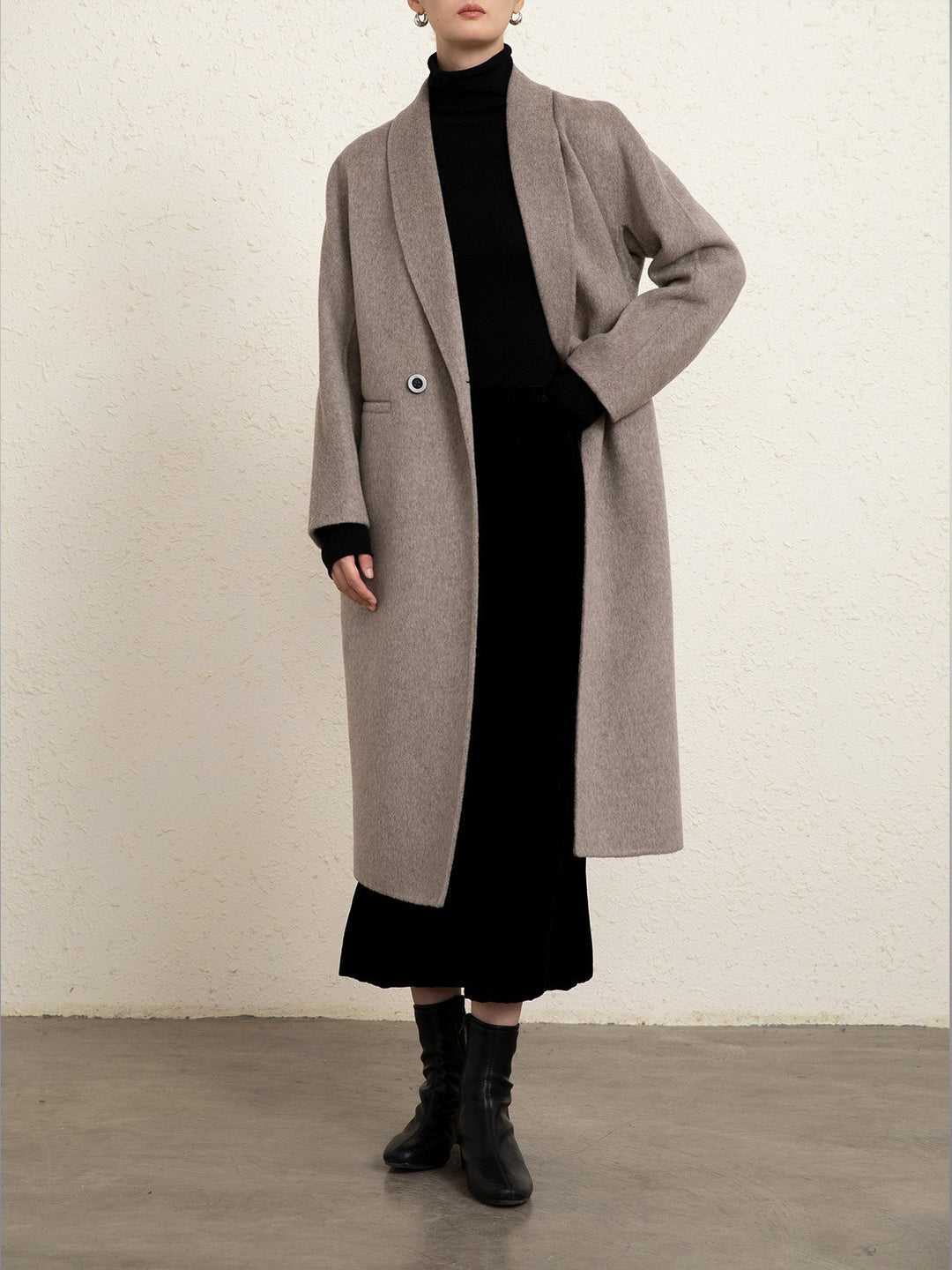 Damen Klassischer Oversized Wollmix Mantel Shop Nory