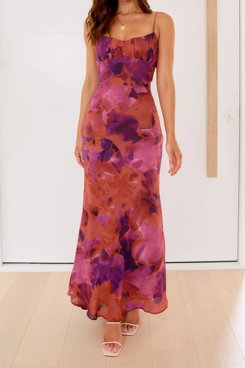 Damen Elegantes Maxikleid mit sanften Farbverlauf und filigranen Spaghettiträgern